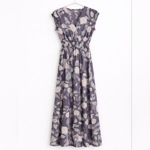 Bohme Floral Midi Dress in Black and Cream